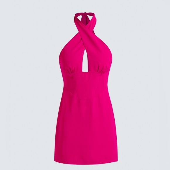 Cider Dresses & Skirts - Cider Vibrant Pink Backless Dress